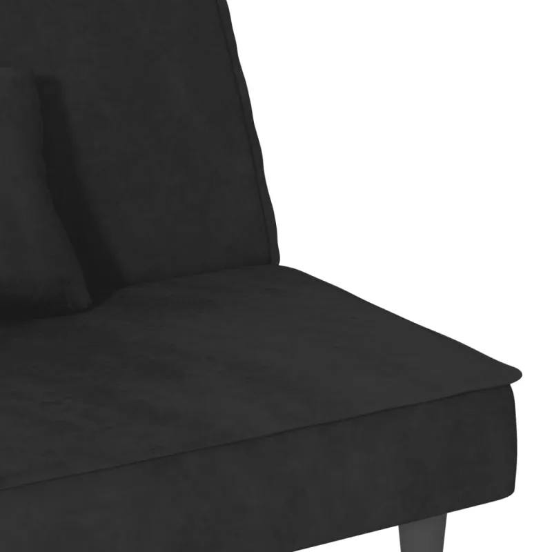 Sofa-lova, juodos spalvos, aksomas