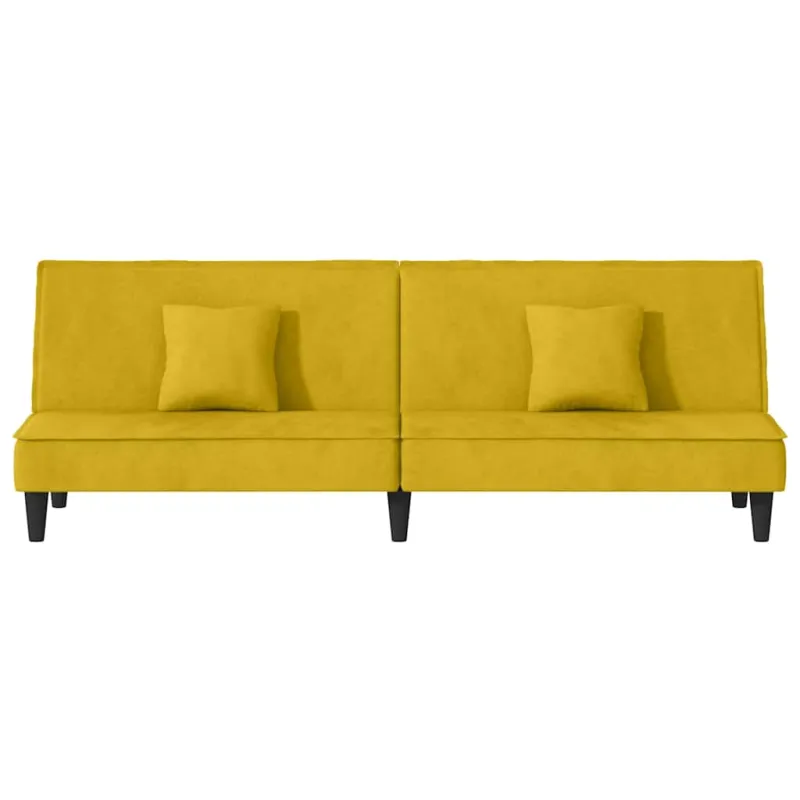Sofa-lova, geltonos spalvos, aksomas