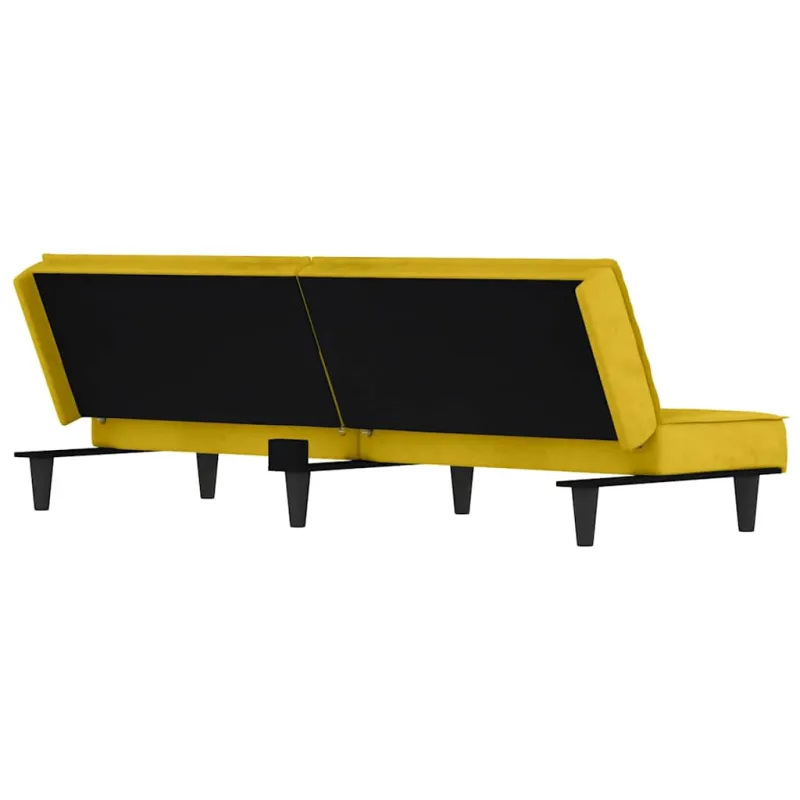 Sofa-lova, geltonos spalvos, aksomas