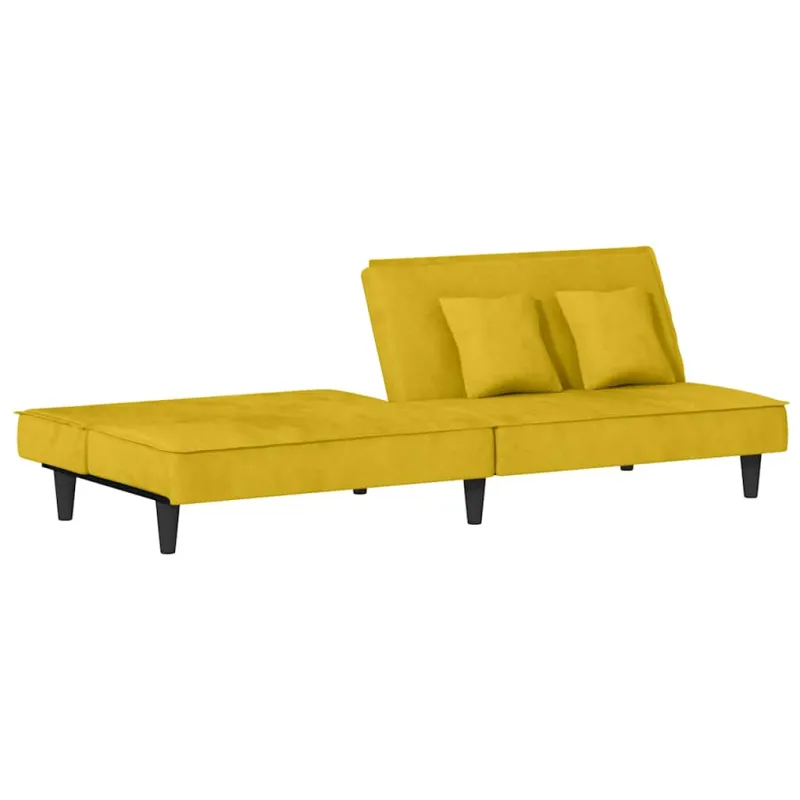 Sofa-lova, geltonos spalvos, aksomas