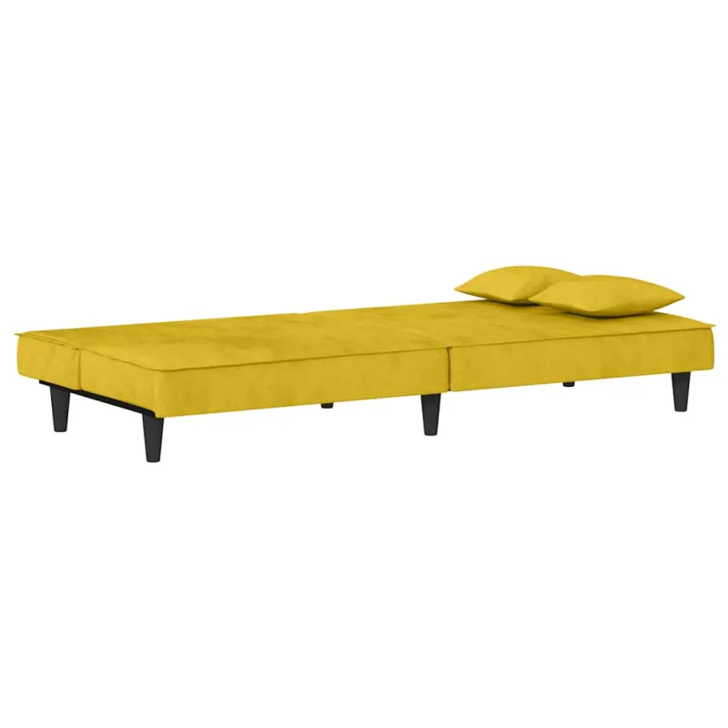 Sofa-lova, geltonos spalvos, aksomas