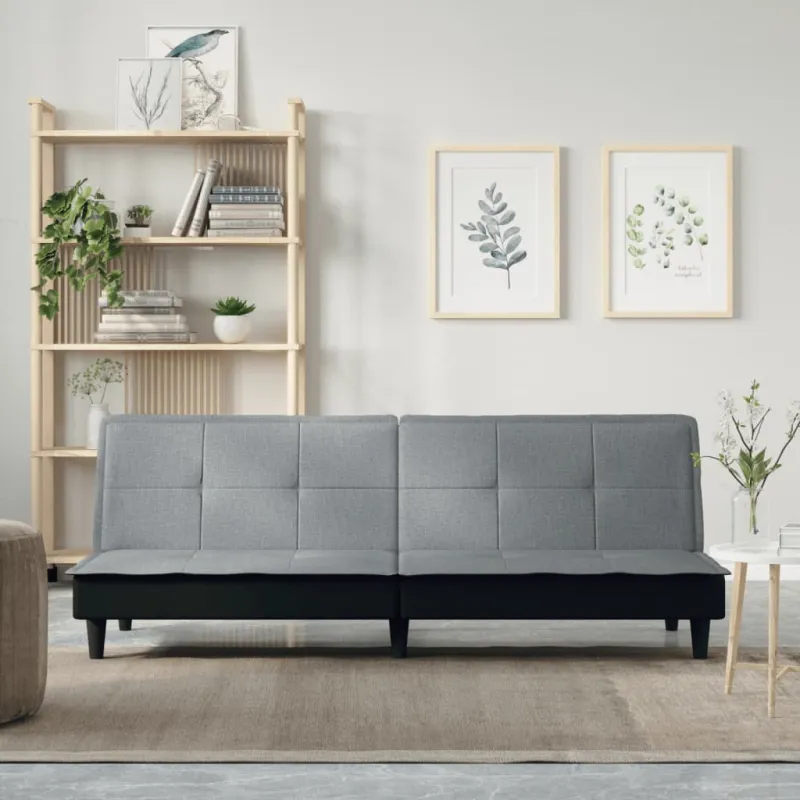 Sofa-lova, šviesiai pilkos spalvos, audinys
