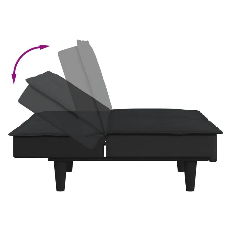 Sofa-lova, juodos spalvos, audinys