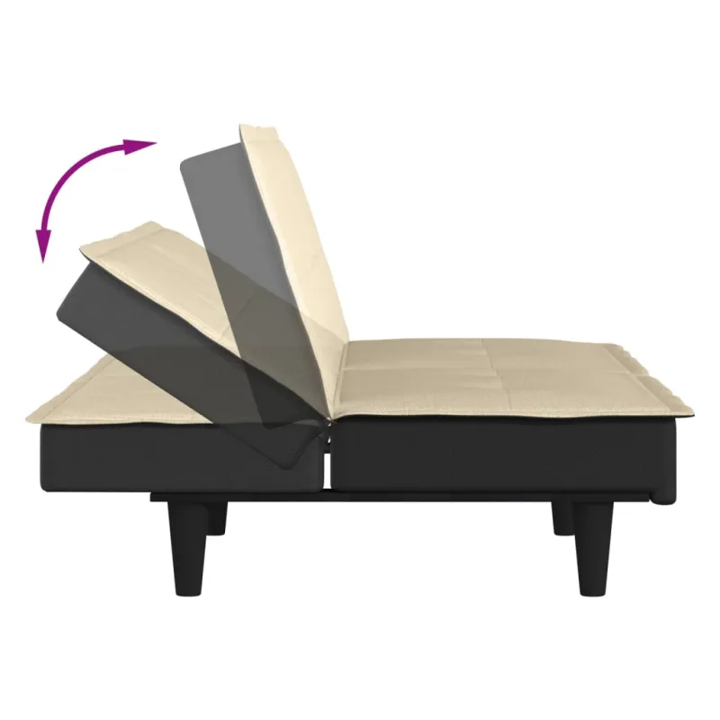 Sofa-lova, kreminės spalvos, audinys