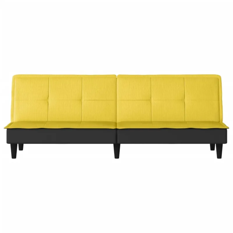 Dvivietė sofa-lova, šviesiai geltonos spalvos, audinys