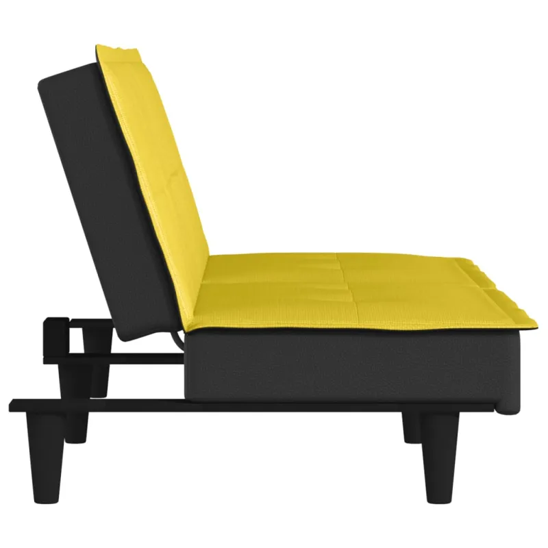 Dvivietė sofa-lova, šviesiai geltonos spalvos, audinys