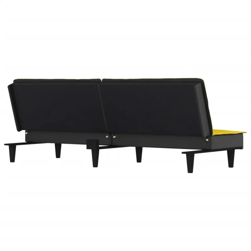 Dvivietė sofa-lova, šviesiai geltonos spalvos, audinys
