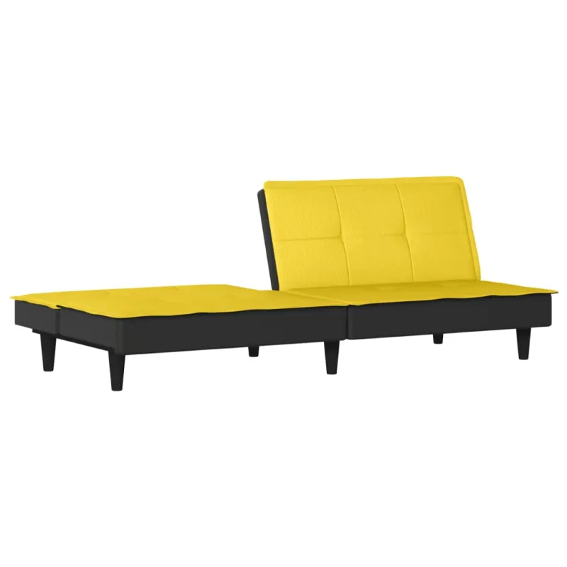 Dvivietė sofa-lova, šviesiai geltonos spalvos, audinys