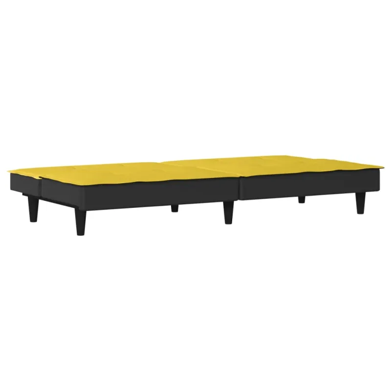 Dvivietė sofa-lova, šviesiai geltonos spalvos, audinys