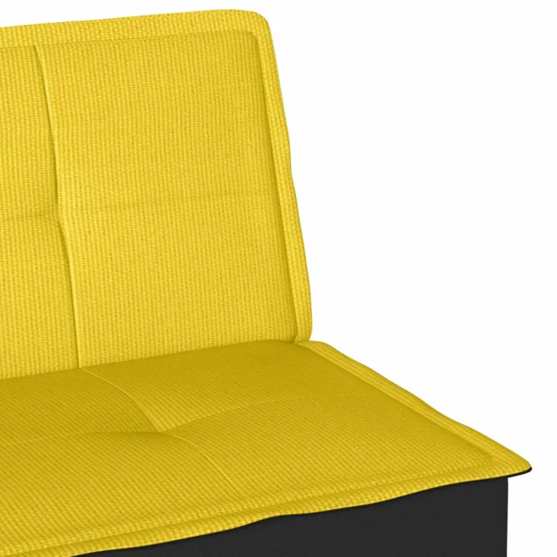 Dvivietė sofa-lova, šviesiai geltonos spalvos, audinys