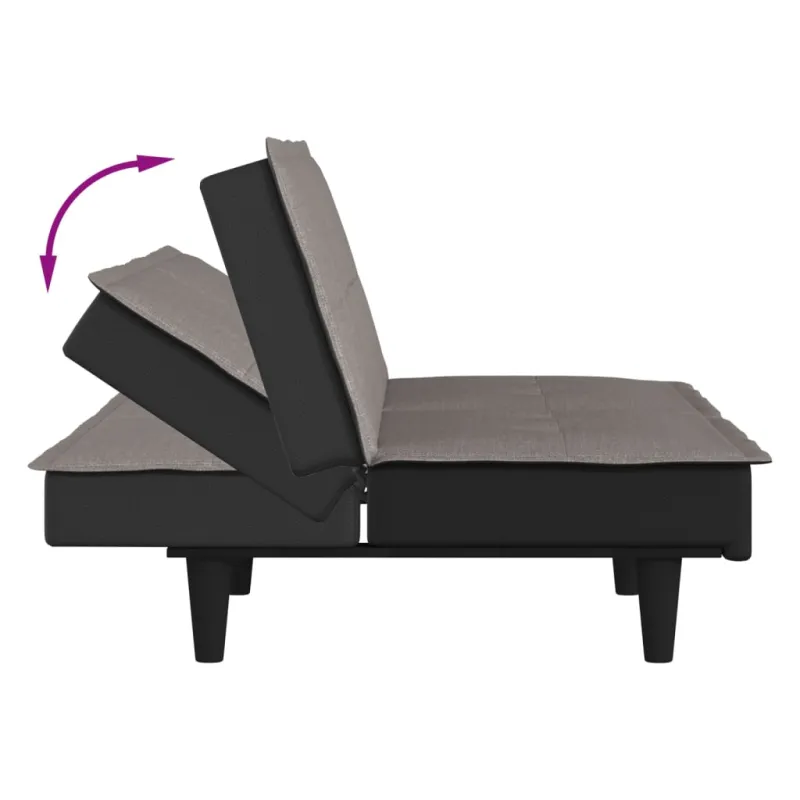 Dvivietė sofa-lova, taupe spalvos, audinys