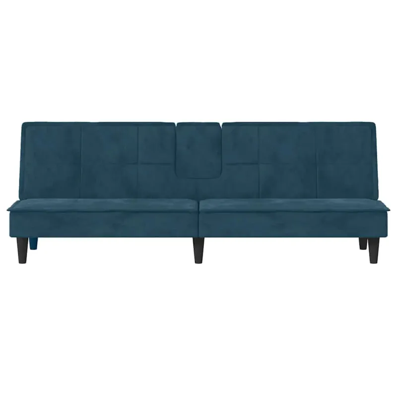 Sofa-lova su puodelių laikikliais, mėlynos spalvos, aksomas