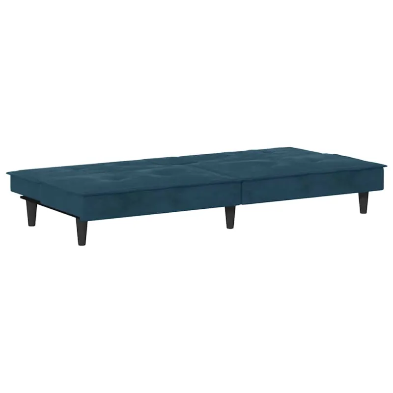 Sofa-lova su puodelių laikikliais, mėlynos spalvos, aksomas
