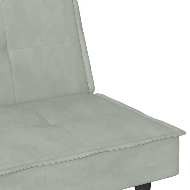 Sofa-lova su puodelių laikikliais, šviesiai pilka, aksomas