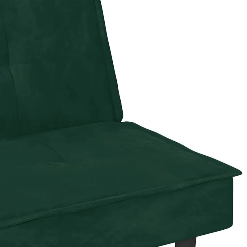 Sofa-lova su puodelių laikikliais, tamsiai žalia, aksomas