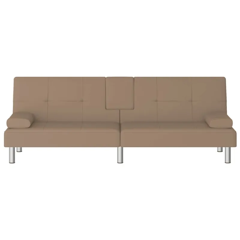 Sofa-lova su puodelių laikikliais, kapučino, dirbtinė oda
