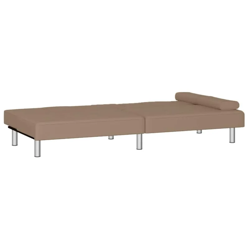 Sofa-lova su puodelių laikikliais, kapučino, dirbtinė oda