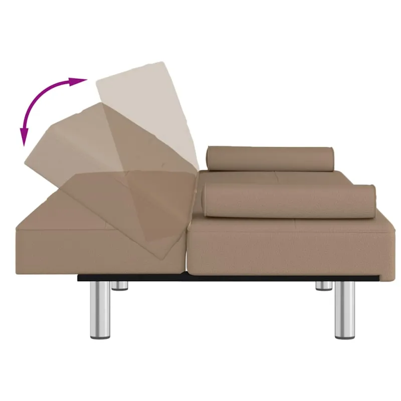 Sofa-lova su puodelių laikikliais, kapučino, dirbtinė oda