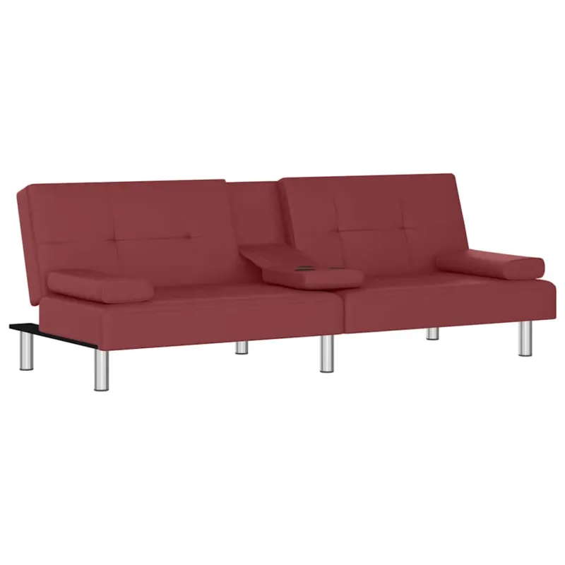 Sofa-lova su puodelių laikikliais, raudonojo vyno, dirbtinė oda
