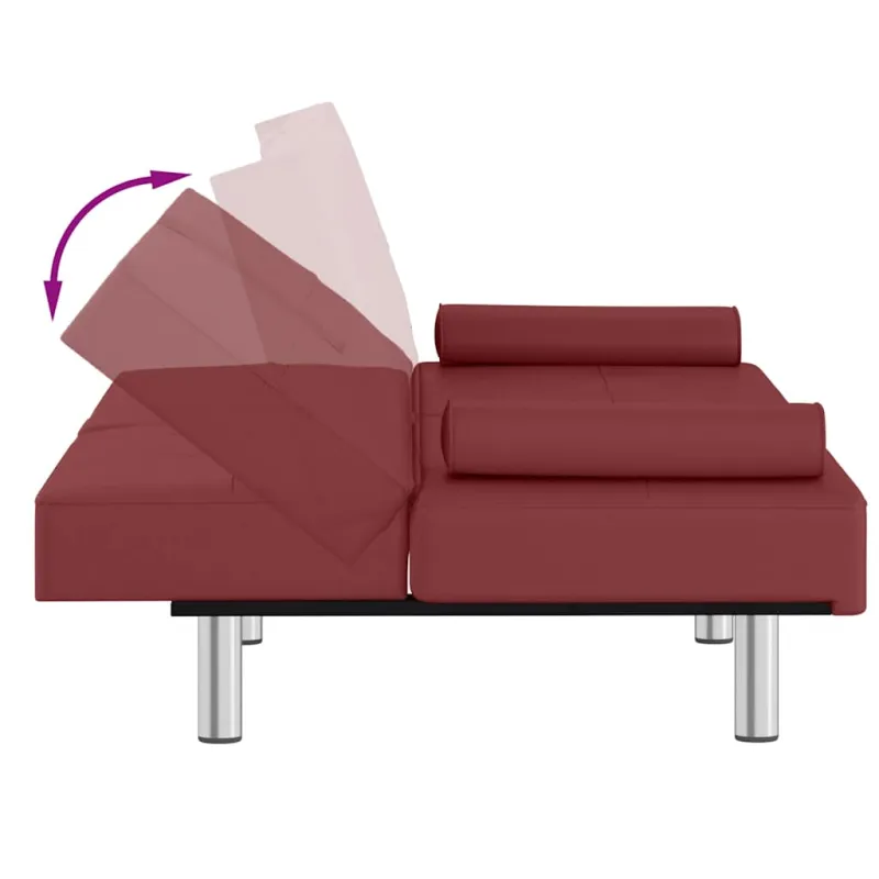 Sofa-lova su puodelių laikikliais, raudonojo vyno, dirbtinė oda
