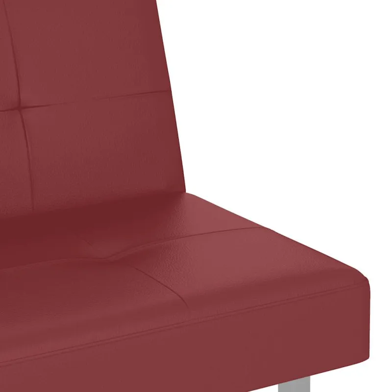 Sofa-lova su puodelių laikikliais, raudonojo vyno, dirbtinė oda