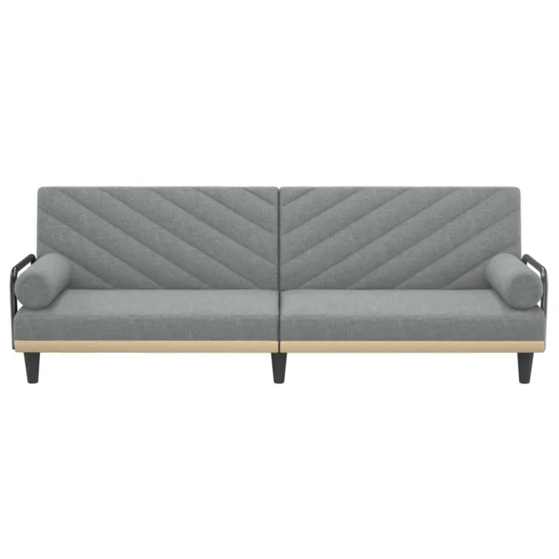Sofa-lova su porankiais, šviesiai pilkos spalvos, audinys