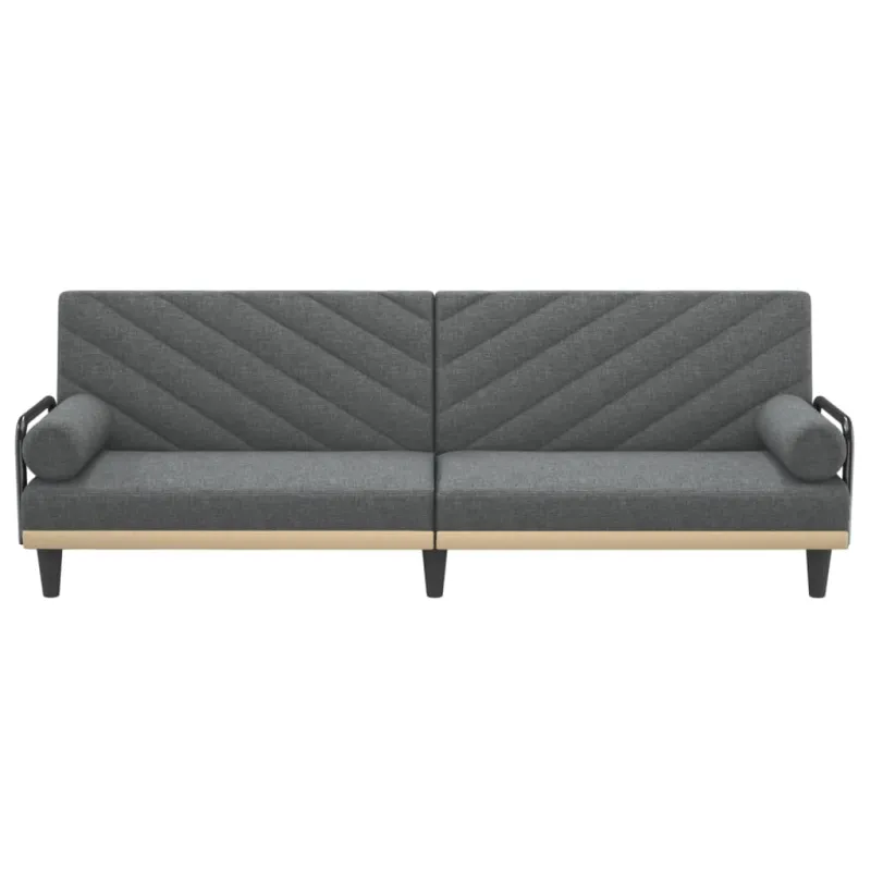 Sofa-lova su porankiais, tamsiai pilkos spalvos, audinys