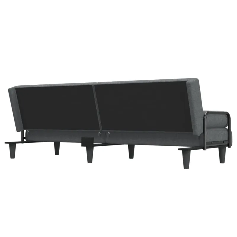 Sofa-lova su porankiais, tamsiai pilkos spalvos, audinys