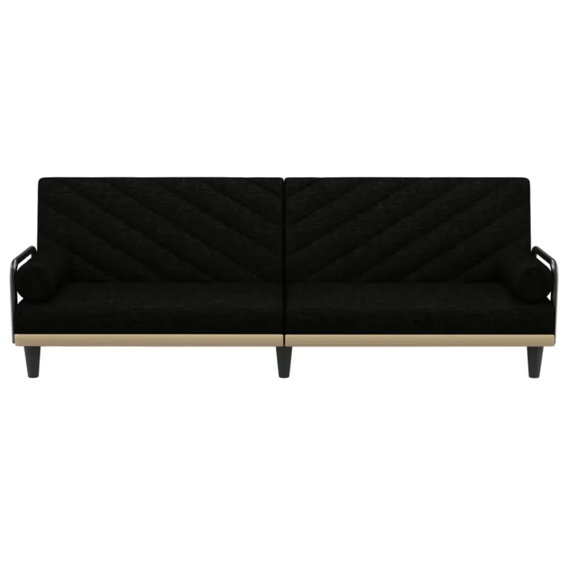 Sofa-lova su porankiais, juodos spalvos, audinys