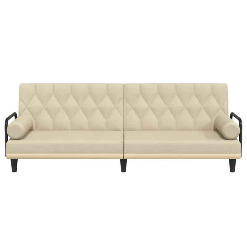 Sofa-lova su porankiais, kreminės spalvos, audinys