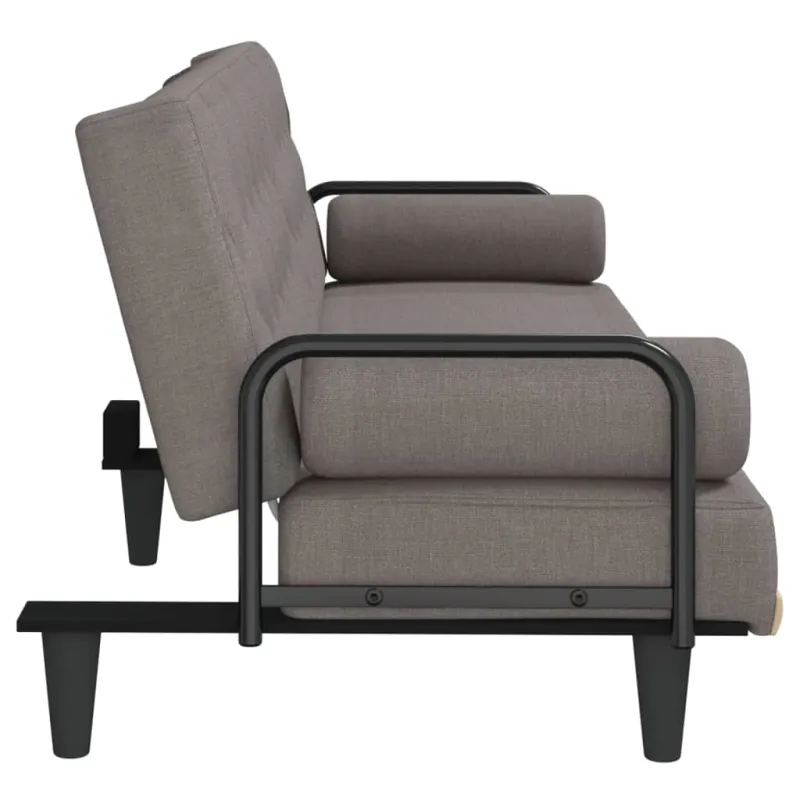 Sofa-lova su porankiais, taupe spalvos, audinys