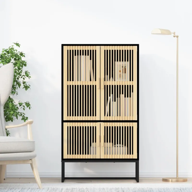 Komoda, juodos spalvos, 70x35x125cm, apdirbta mediena