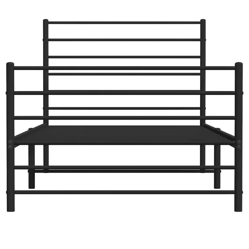 Lovos rėmas su galvūgaliu/kojūgaliu, juodas, 107x203cm, metalas