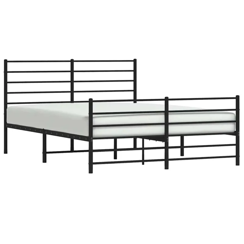 Lovos rėmas su galvūgaliu/kojūgaliu, juodas, 120x200cm, metalas