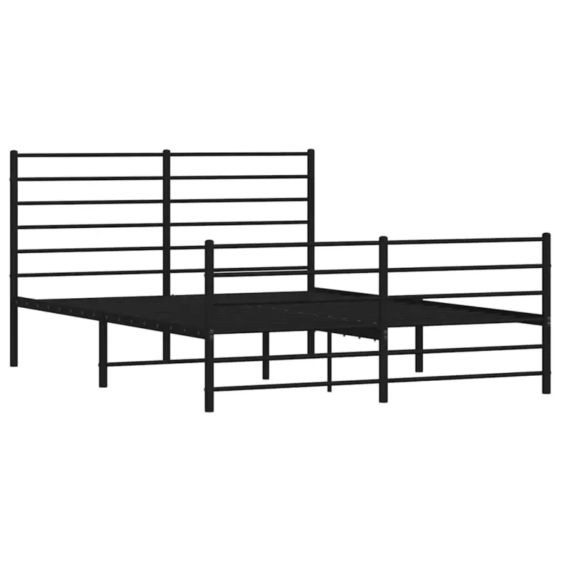 Lovos rėmas su galvūgaliu/kojūgaliu, juodas, 135x190cm, metalas