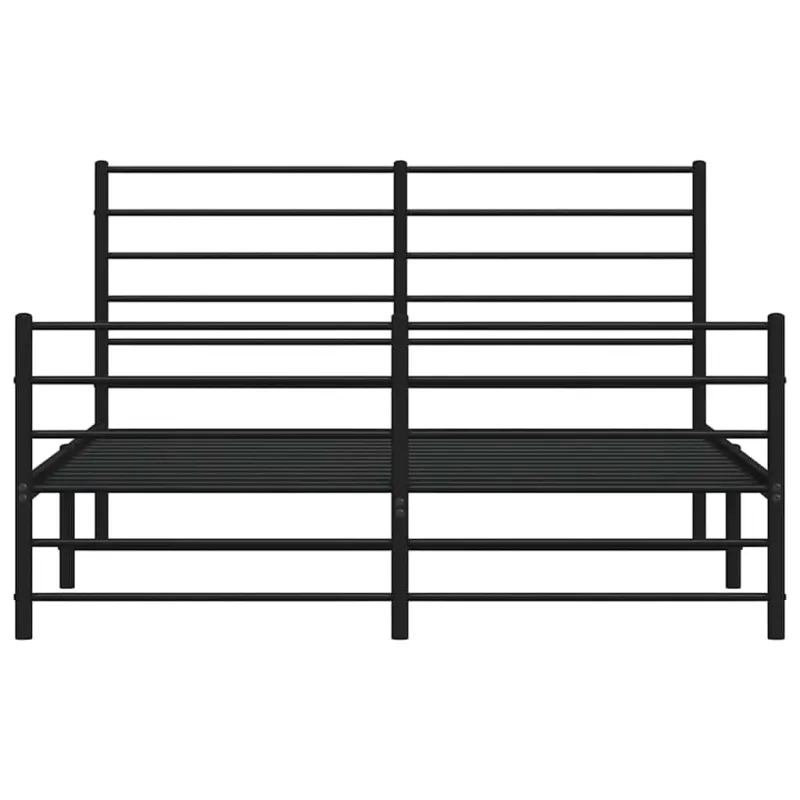 Lovos rėmas su galvūgaliu/kojūgaliu, juodas, 135x190cm, metalas