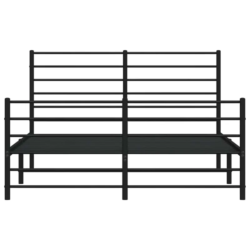Lovos rėmas su galvūgaliu/kojūgaliu, juodas, 140x190cm, metalas