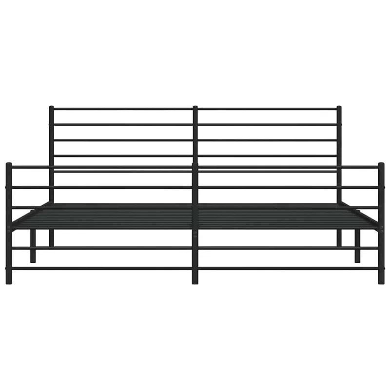 Lovos rėmas su galvūgaliu/kojūgaliu, juodas, 183x213cm, metalas
