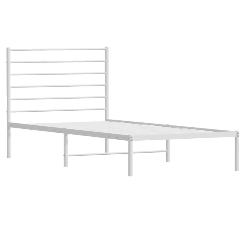 Lovos rėmas be čiužinio, baltas, 75x190cm, metalas