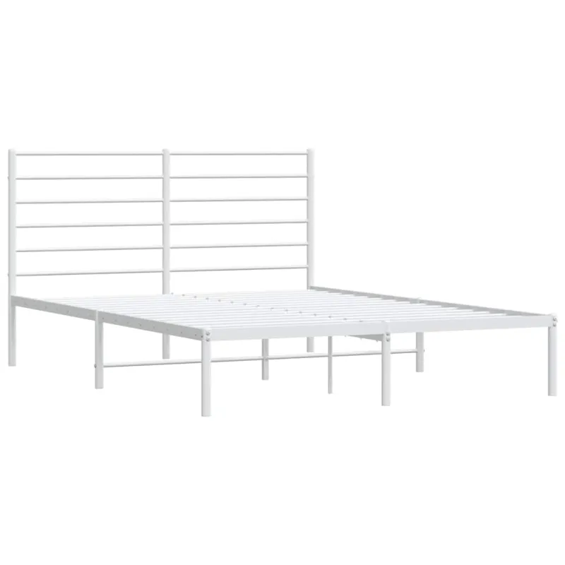 Metalinis lovos rėmas su galvūgaliu, baltos spalvos, 140x200cm