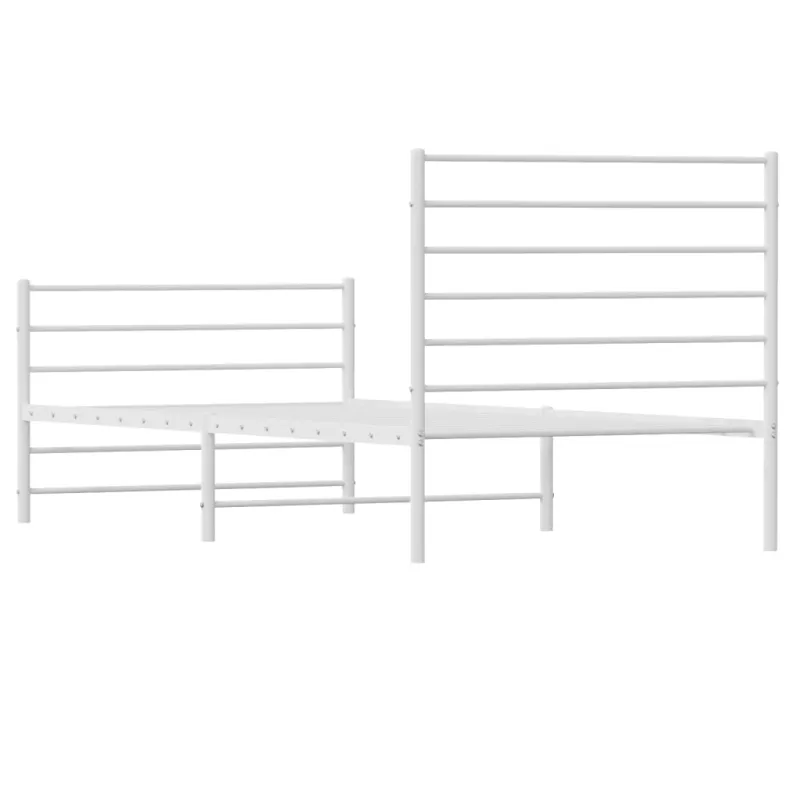 Lovos rėmas su galvūgaliu/kojūgaliu, baltas, 107x203cm, metalas