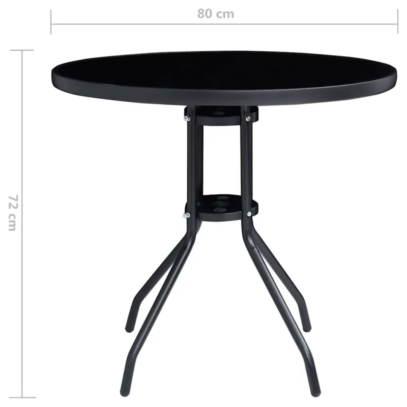 Bistrokalustesarja, 5 osaa, musta ja antrasiitin väri