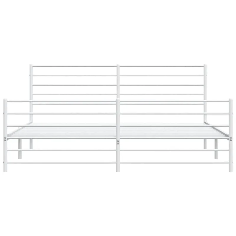 Lovos rėmas su galvūgaliu/kojūgaliu, baltas, 183x213cm, metalas