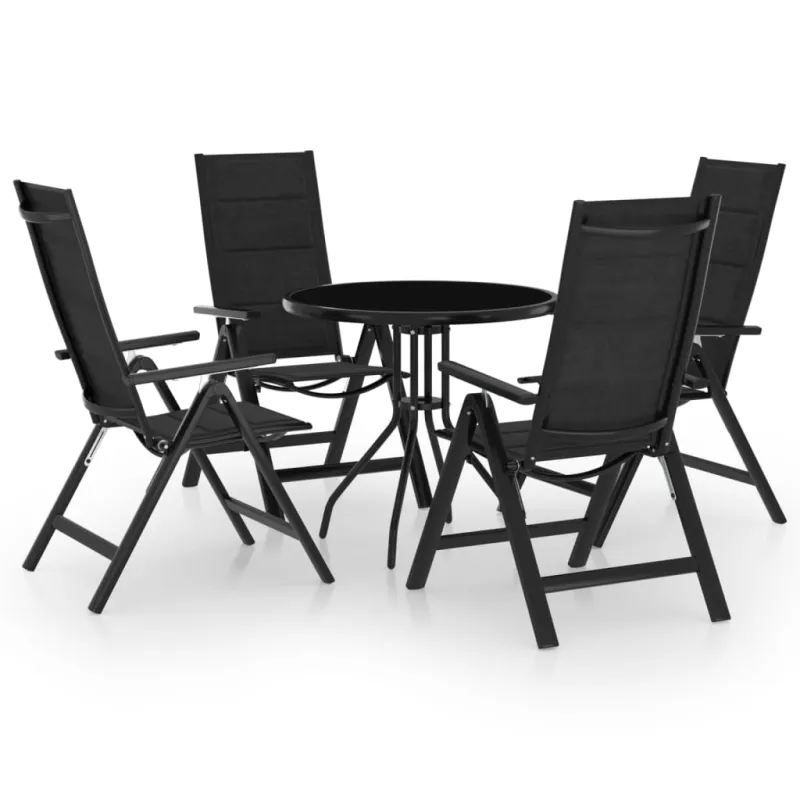 Bistrokalustesarja, 5 osaa, musta ja antrasiitin väri