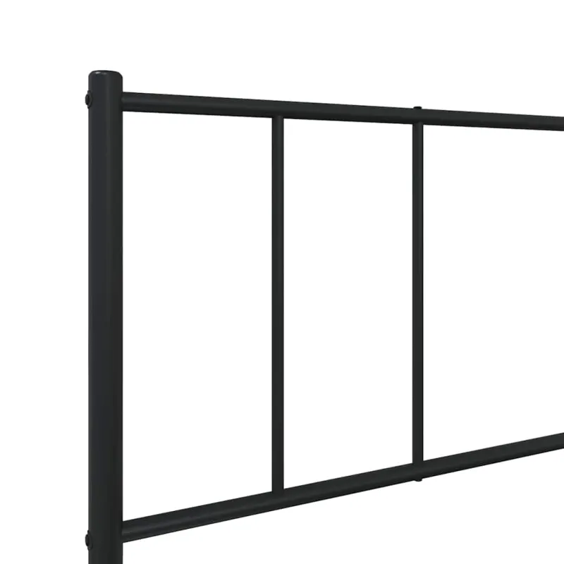 Metalinis lovos rėmas su galvūgaliu, juodos spalvos, 75x190cm
