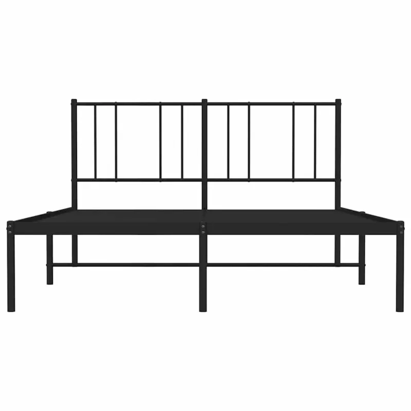 Metalinis lovos rėmas su galvūgaliu, juodos spalvos, 135x190cm