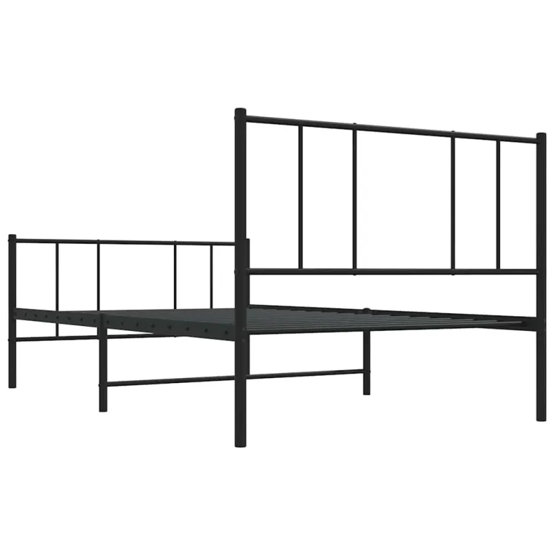 Lovos rėmas su galvūgaliu/kojūgaliu, juodas, 75x190cm, metalas