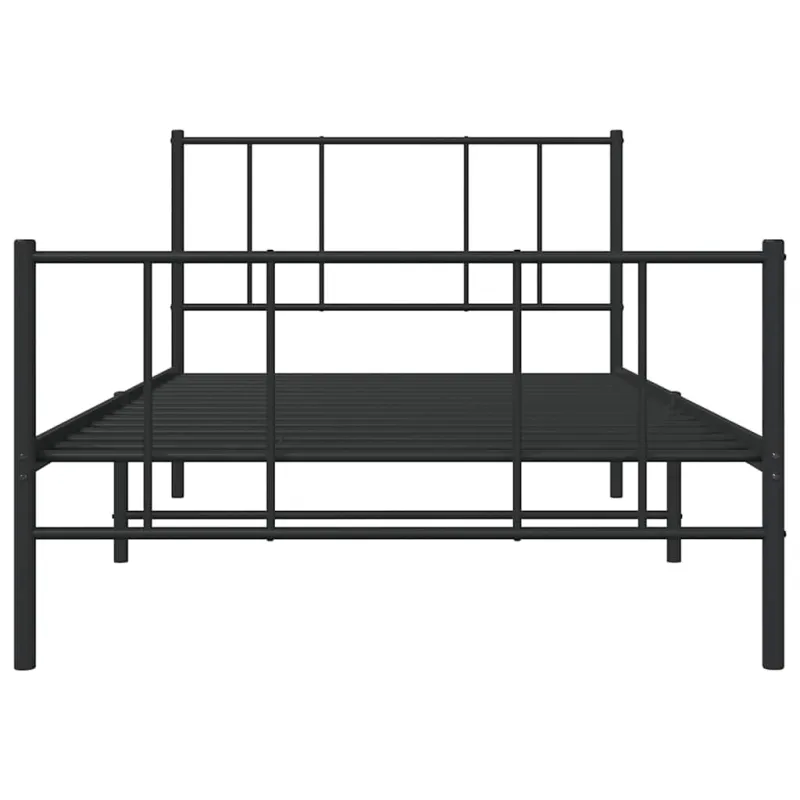 Lovos rėmas su galvūgaliu/kojūgaliu, juodas, 90x190cm, metalas