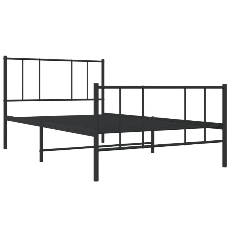 Lovos rėmas su galvūgaliu/kojūgaliu, juodas, 107x203cm, metalas