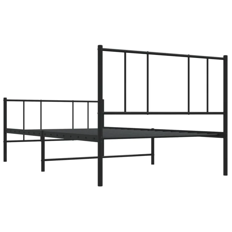 Lovos rėmas su galvūgaliu/kojūgaliu, juodas, 107x203cm, metalas